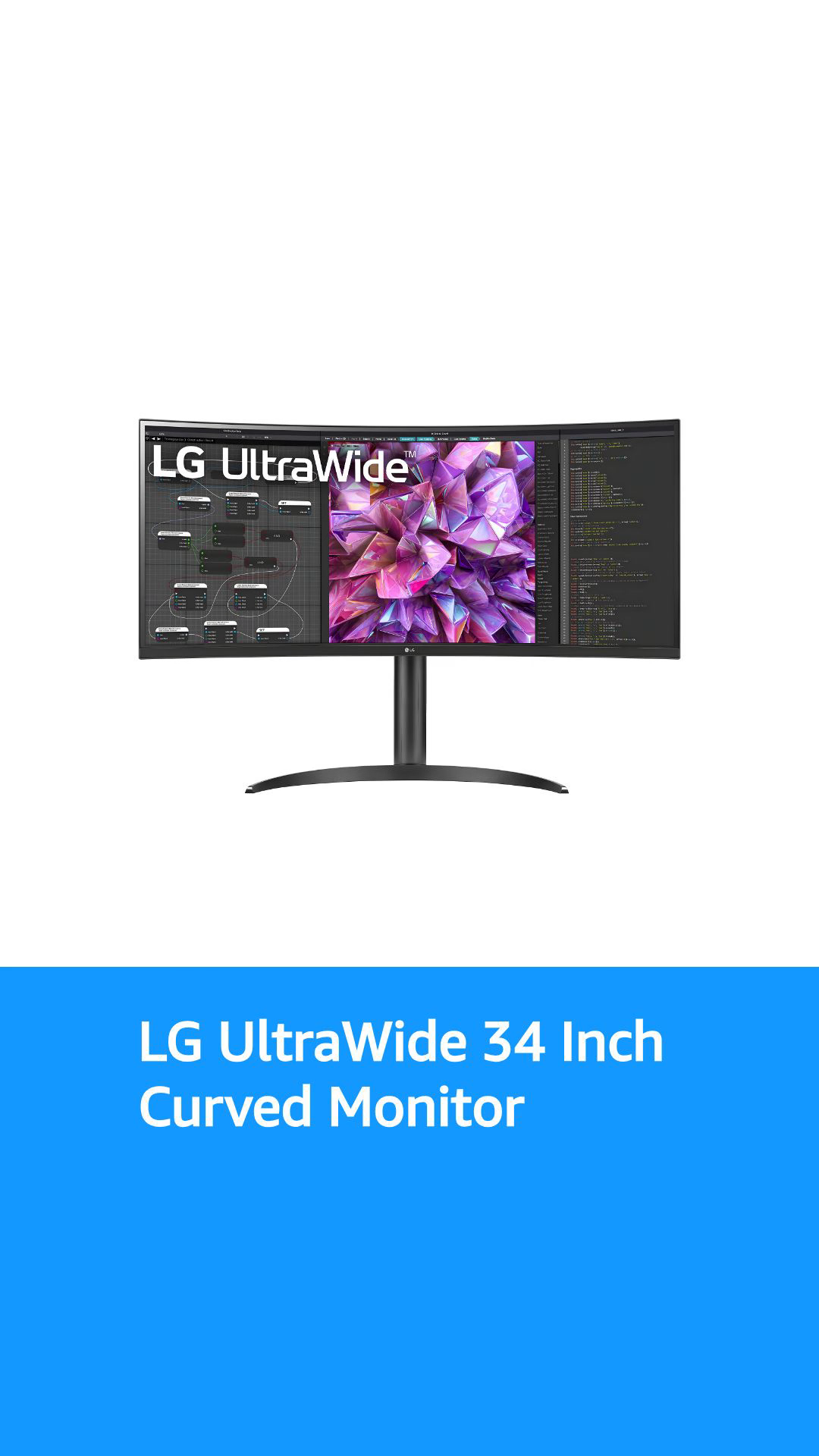 LG UltraWide 34WQ73A-B 34 Inch Curved IPS Computer Monitor with